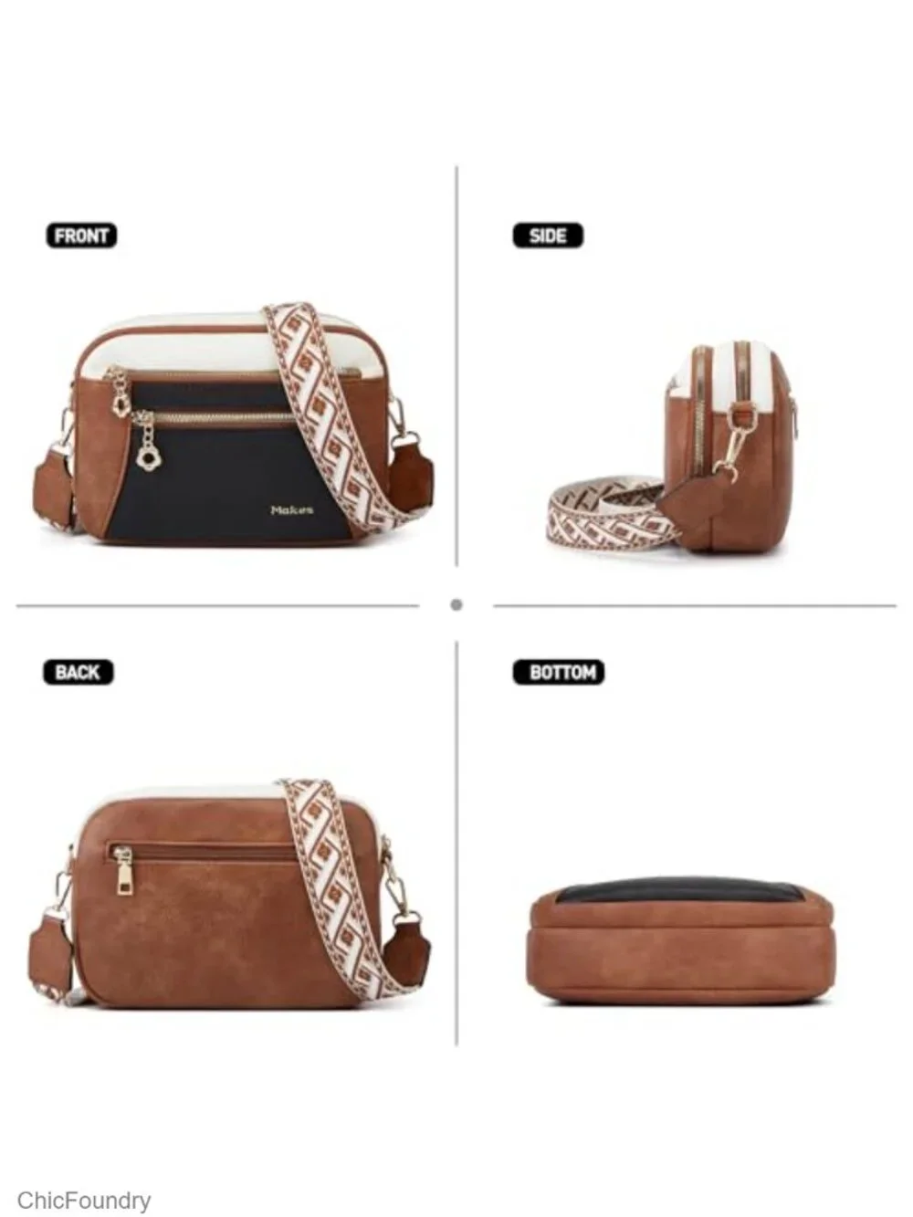 Small Crossbody Purse for Women Vegan Leather Adjustable Straps